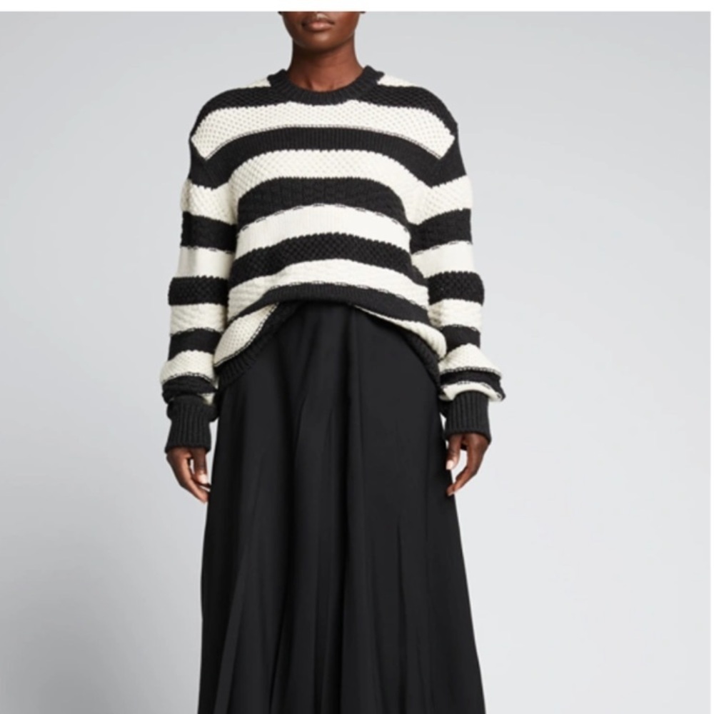 NWT JASON WU Striped ribbed wool-blend sweater